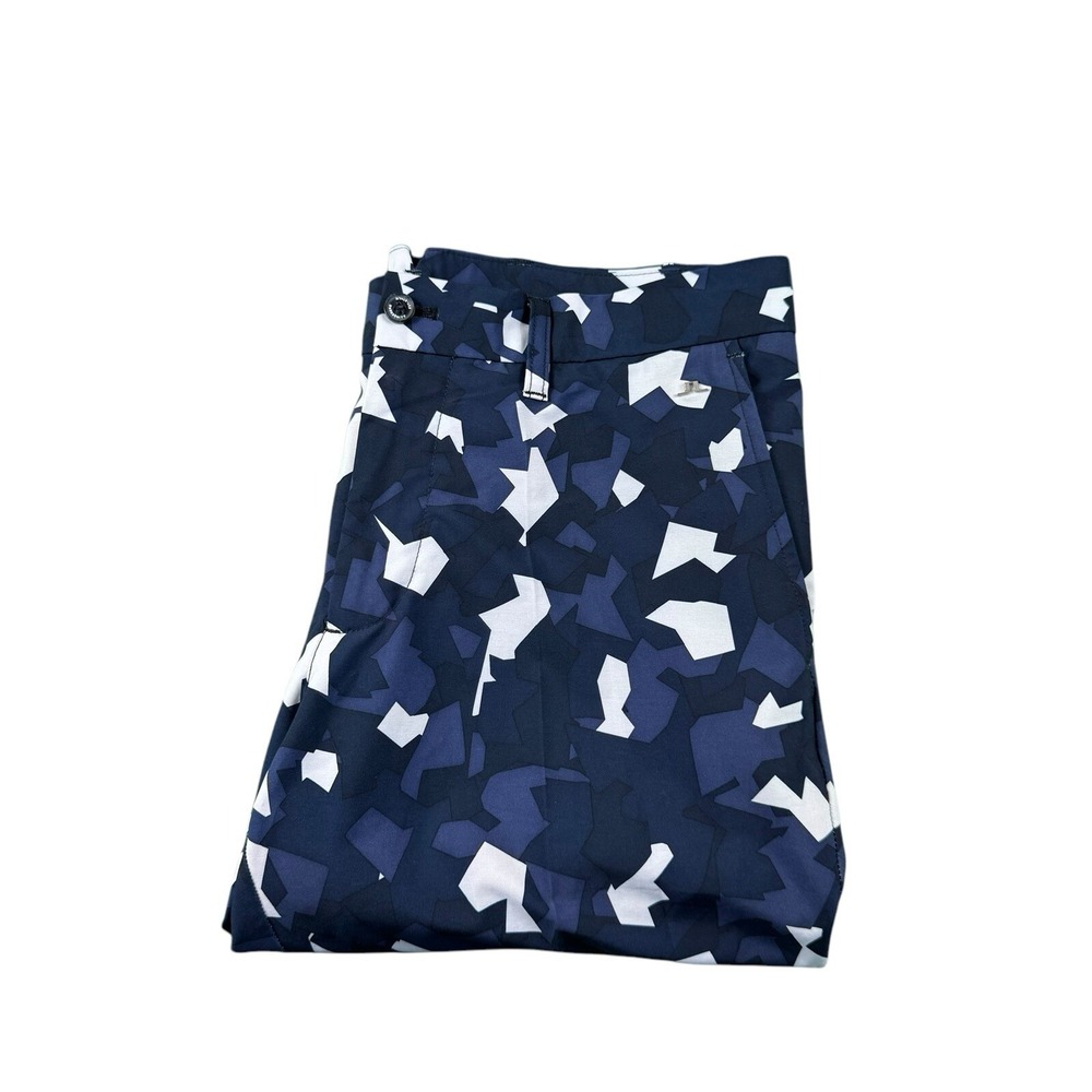 J.Lindeberg Mens Performance Golf Pant Blue White Camo 29x32 Slim M Ellott Tight